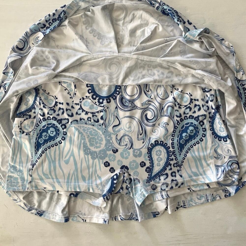 Gottex Paisley Tennis Skort Womens Size L Pocket Pickleball Walking Stretch Golf - Picture 8 of 12